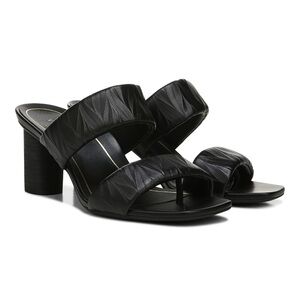 Women’s VIONIC Emaline black leather slide heeled sandals- Size 6